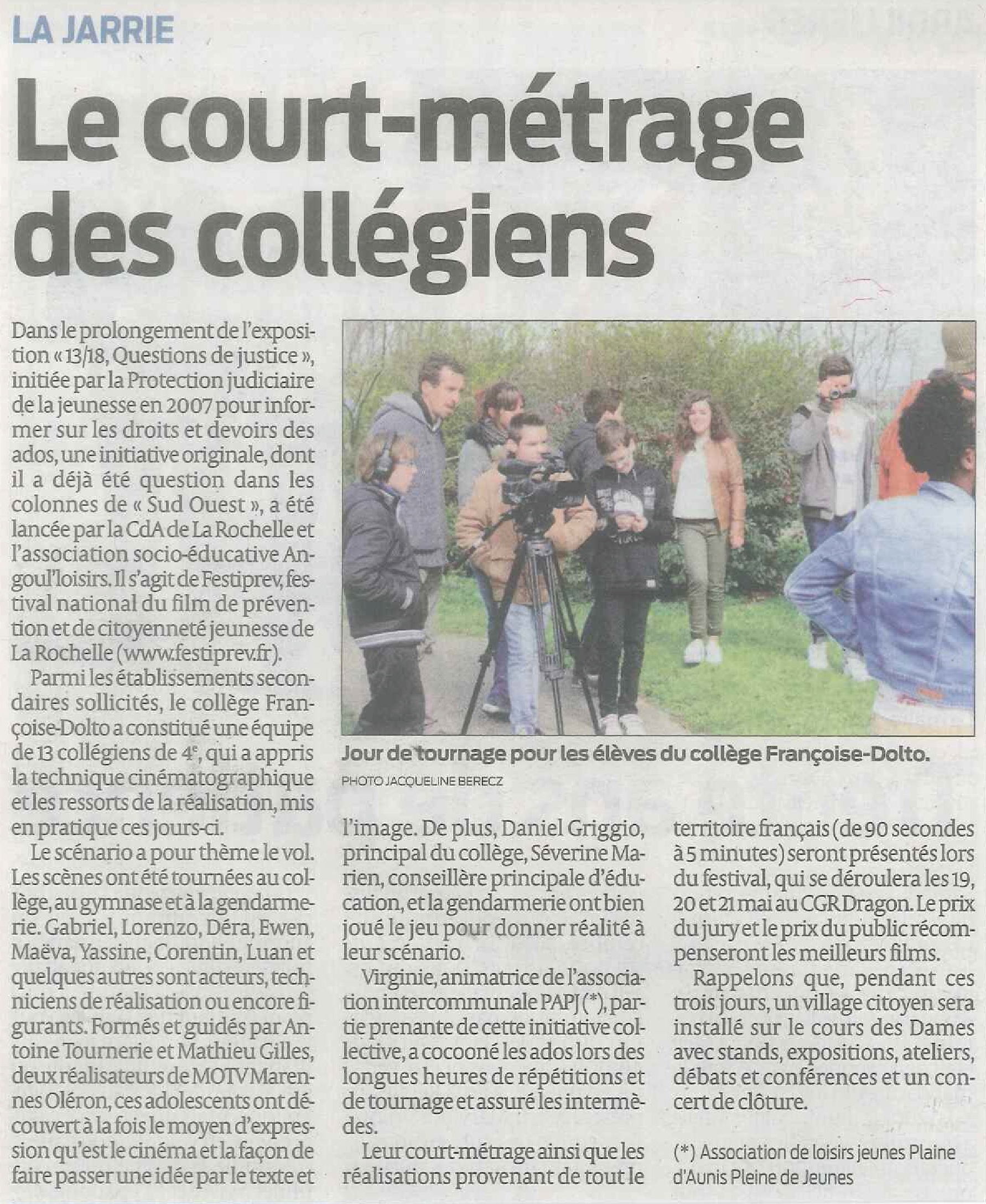Sud Ouest 06 04 2016
