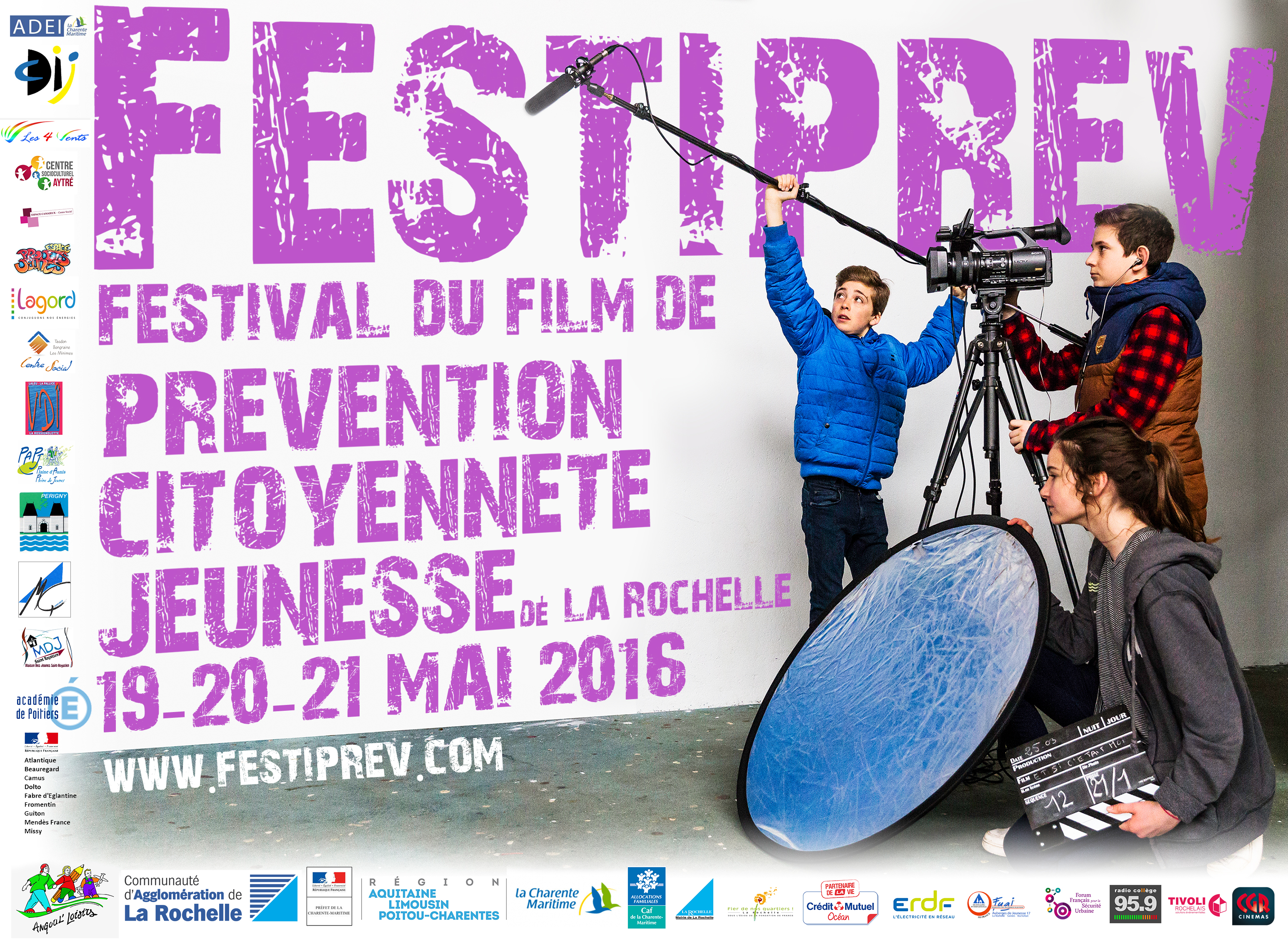 Affiche de la 1ère édition du Festival National du Film de Prévention et de Citoyenneté Jeunesse de La Rochelle